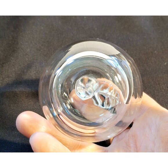 Princess House USA 4” Vintage Clear Glass Apple Paperweight With Leaf Accent - Picture 4 of 8